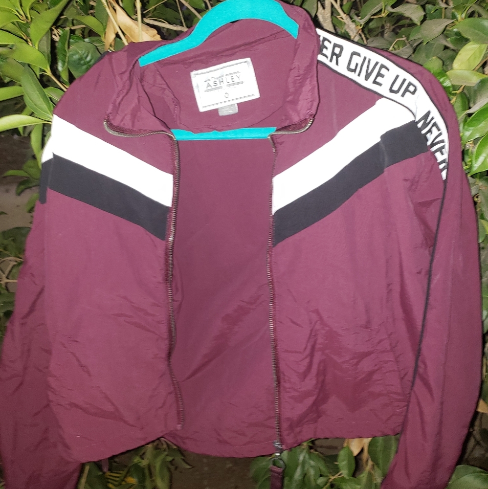 Original Ashley Brand Name Burgundy Zip Up Jacket